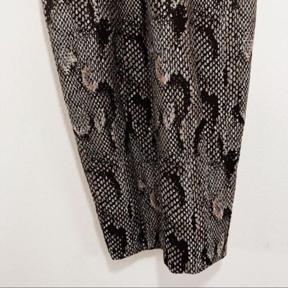 H&M Exclusive Textured Brocade Snakeskin Print Halter Neck Midi Dress Size 4 - Picture 2 of 5